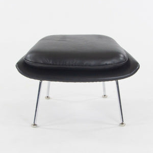 SOLD 1960s Eero Saarinen Knoll International Womb Chair and Ottoman New Black Leather