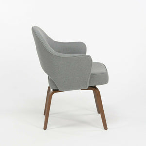 SOLD Eero Saarinen for Knoll 2020 Grey Fabric Executive Armchair with Wooden Legs