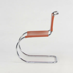 SOLD 1970s Set of 6 Mies Van Der Rohe for Knoll MR Dining Chairs in Cognac Leather