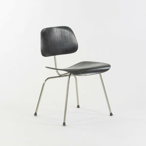 SOLD 1955 Vintage Ebonized Eames for Herman Miller DCM Side Dining Chair with Metal Legs