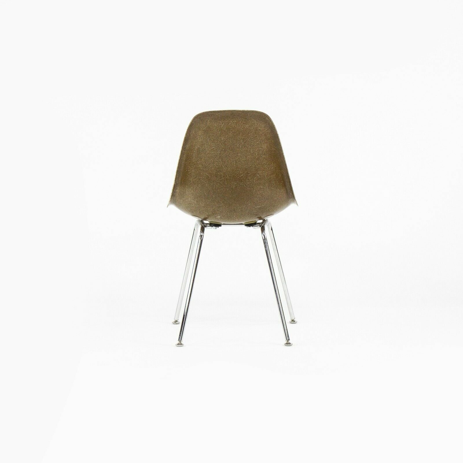 SOLD 2010s Eames Modernica Case Study Pumpernickel Fiberglass Side Shell Chair with H-Base