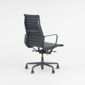 SOLD 2018 Herman Miller Eames Aluminum Group Executive Desk Chair in Black Leather 7x