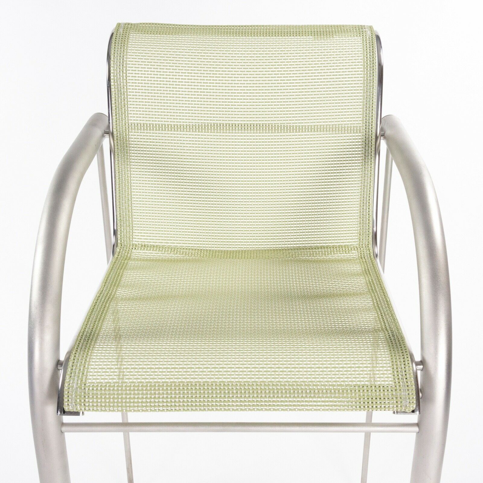 SOLD Prototype Richard Schultz 2002 Collection Stainless Bar Stool with Outdoor Mesh