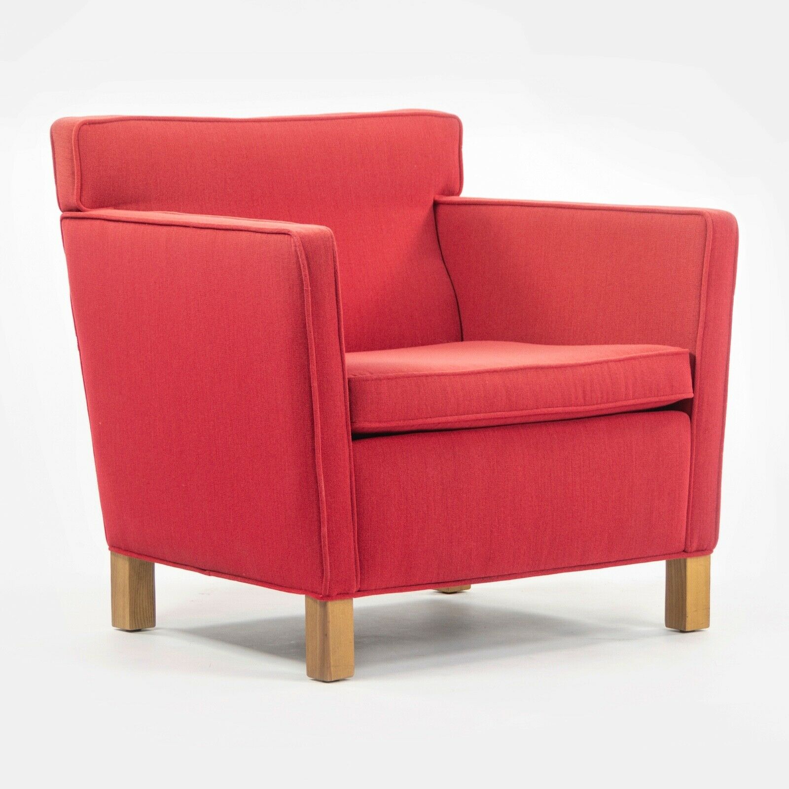SOLD 2007 Pair Original Knoll Mies Van Der Rohe Krefeld Lounge Chair Red Fabric