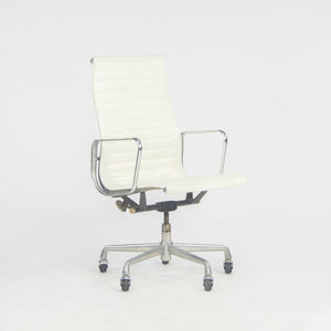 SOLD 1990s Herman Miller Eames Aluminum Group Executive White Leather Desk Chair