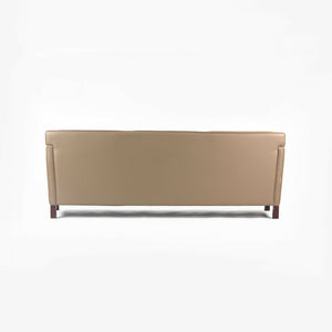 SOLD 2010s Mies Van Der Rohe Knoll Studio Dark Tan Leather Krefeld Three Seat Sofa