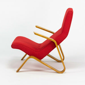 SOLD 1950s Eero Saarinen Knoll Grasshopper Lounge Chair w/ New Red Knoll Upholstery