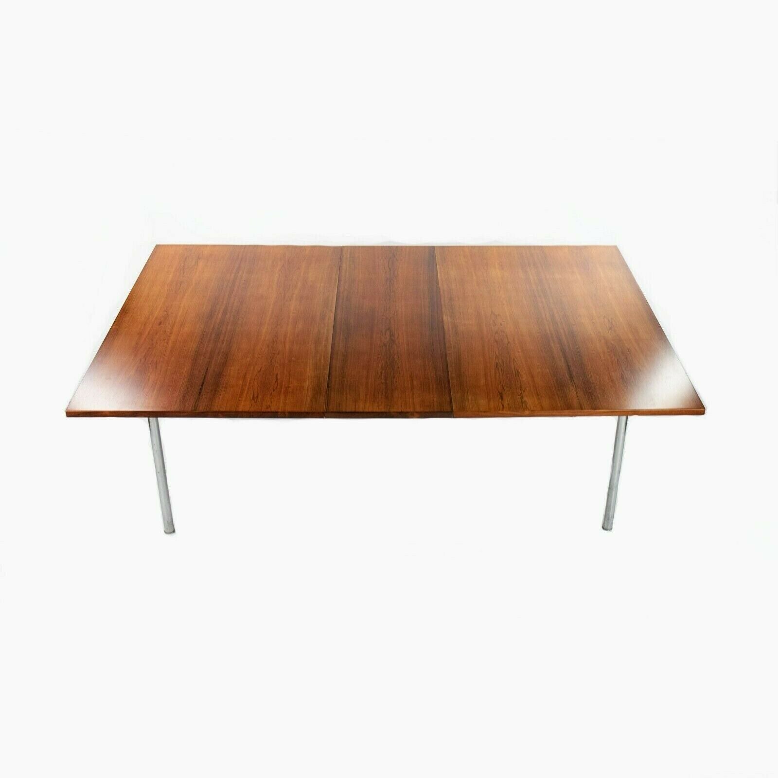 1960 Hans J. Wegner for Andreas Tuck Model AT321 Dining Table in Rosewood and Chromed Steel