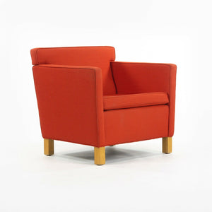 SOLD 2010s Pair Original Knoll Mies Van Der Rohe Krefeld Lounge Chair Orange Fabric