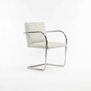 SOLD 2010s Pair of Mies Van Der Rohe for Knoll Tubular Brno Chairs in Gray Fabric