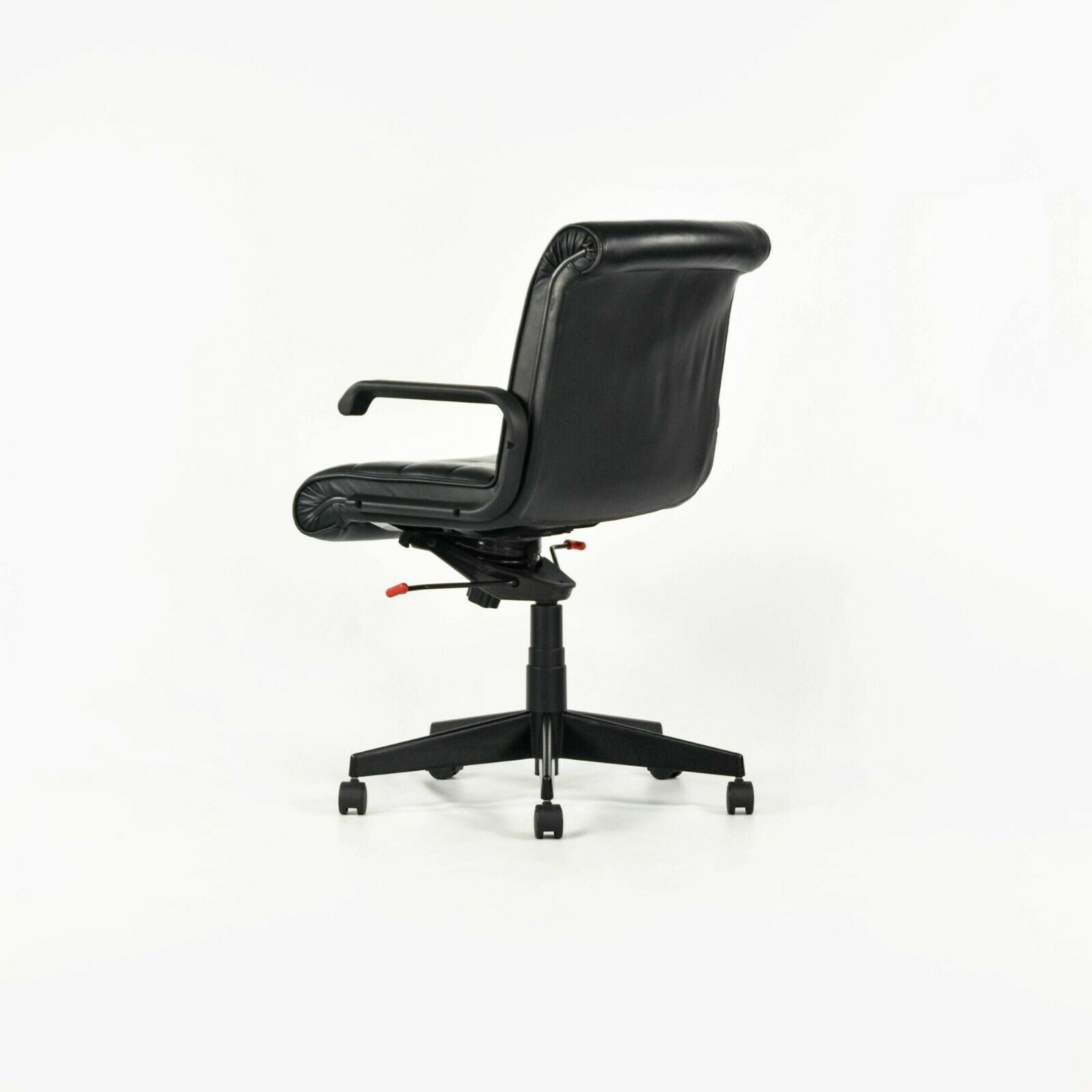 SOLD 2006 Richard Sapper for Knoll Management Desk Chair in Black Toscana Leather