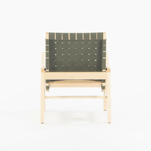 SOLD 2021 Jens Risom for Knoll Lounge Chair with Arms in Maple Frame & Khaki Webbing