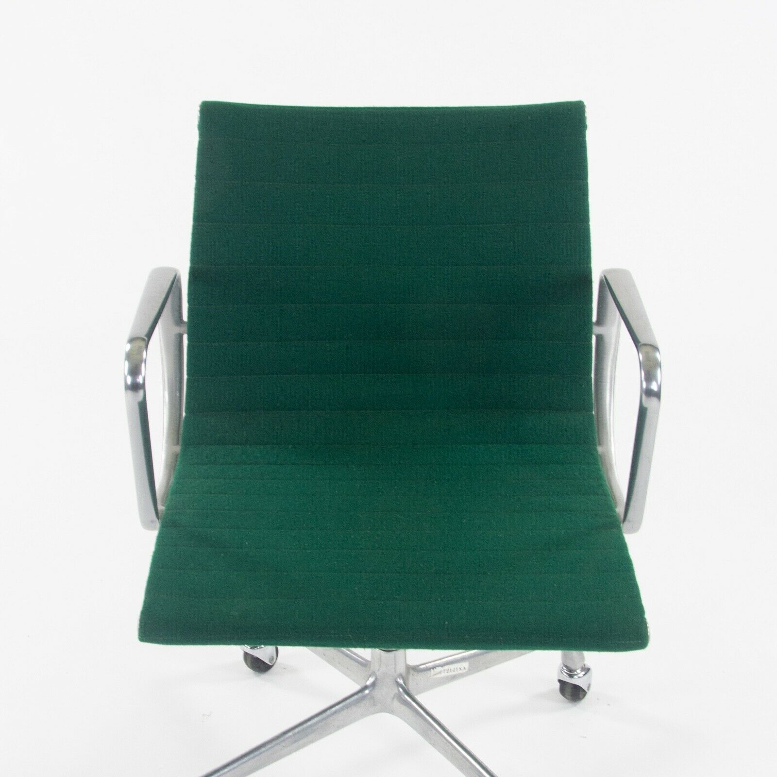SOLD 1984 Herman Miller Eames Aluminum Group Management Desk Chair with Green Fabric