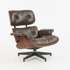 SOLD 1970s Herman Miller Eames Lounge Chair and Ottoman Rosewood 670 and 671 in Brown Leather