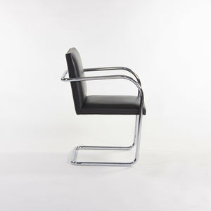 SOLD 2007 Set of Six Mies Van Der Rohe for Knoll Studio Brno Chairs in Black Leather