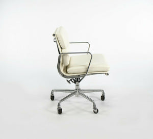 SOLD 2010s Herman Miller Eames Aluminum Group Management Desk Chair in White Leather