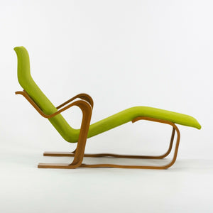 SOLD 1960s Marcel Breuer for Knoll Isokon Chaise Lounge Chair in Green Upholstery