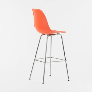 SOLD Ray and Charles Eames Herman Miller Molded Shell Bar Stool Chair Red/Orange