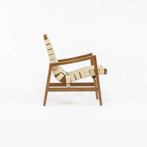 SOLD 2021 Jens Risom for Knoll Lounge Chair with Arms in Light Walnut & Flax Cotton