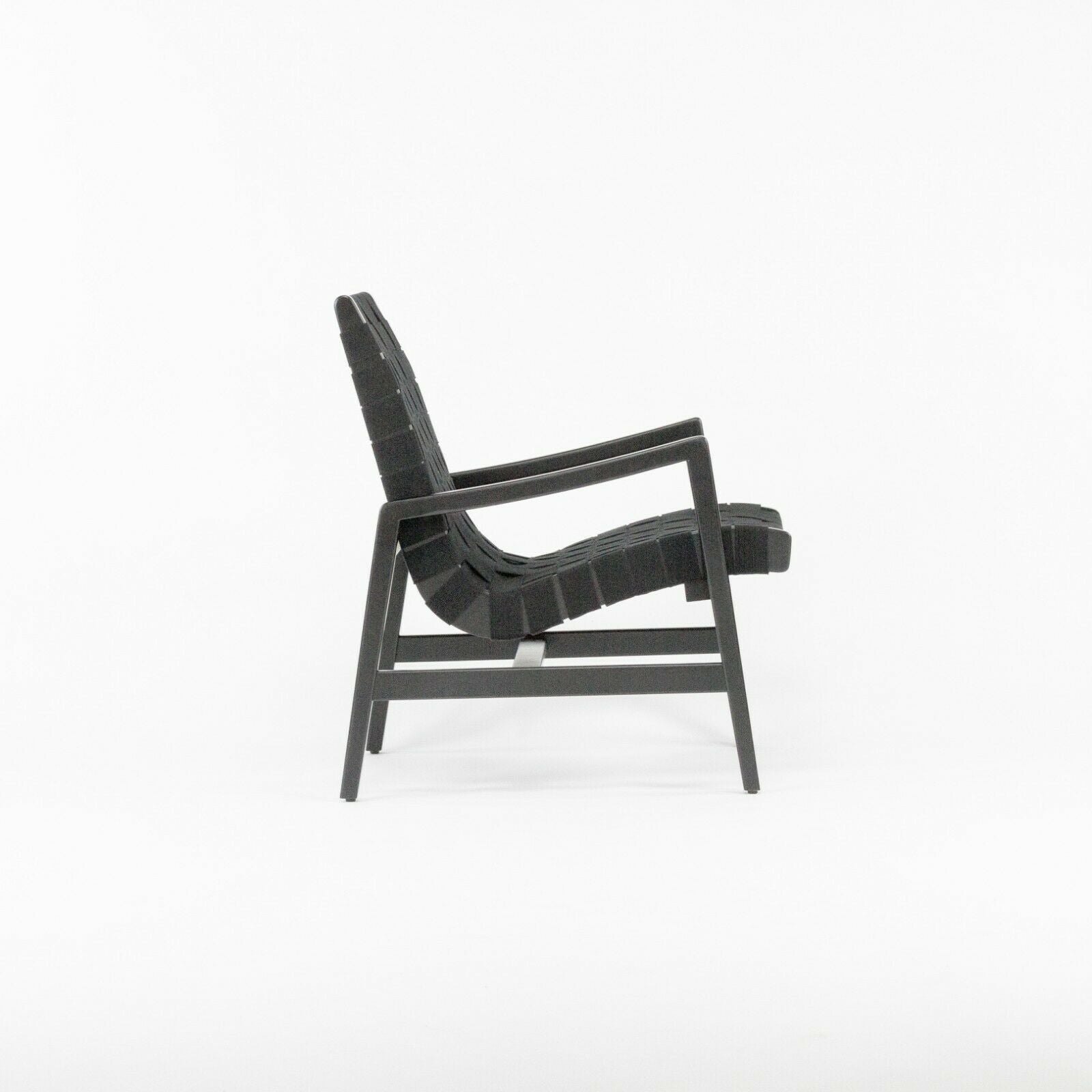 SOLD 2021 Jens Risom for Knoll Ebonized Maple & Black Cotton Lounge Chair with Arms