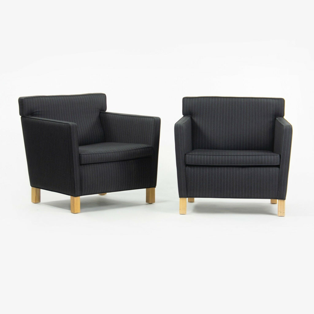 SOLD 2010s Pair Original Knoll Mies Van Der Rohe Krefeld Lounge Chair Black Fabric