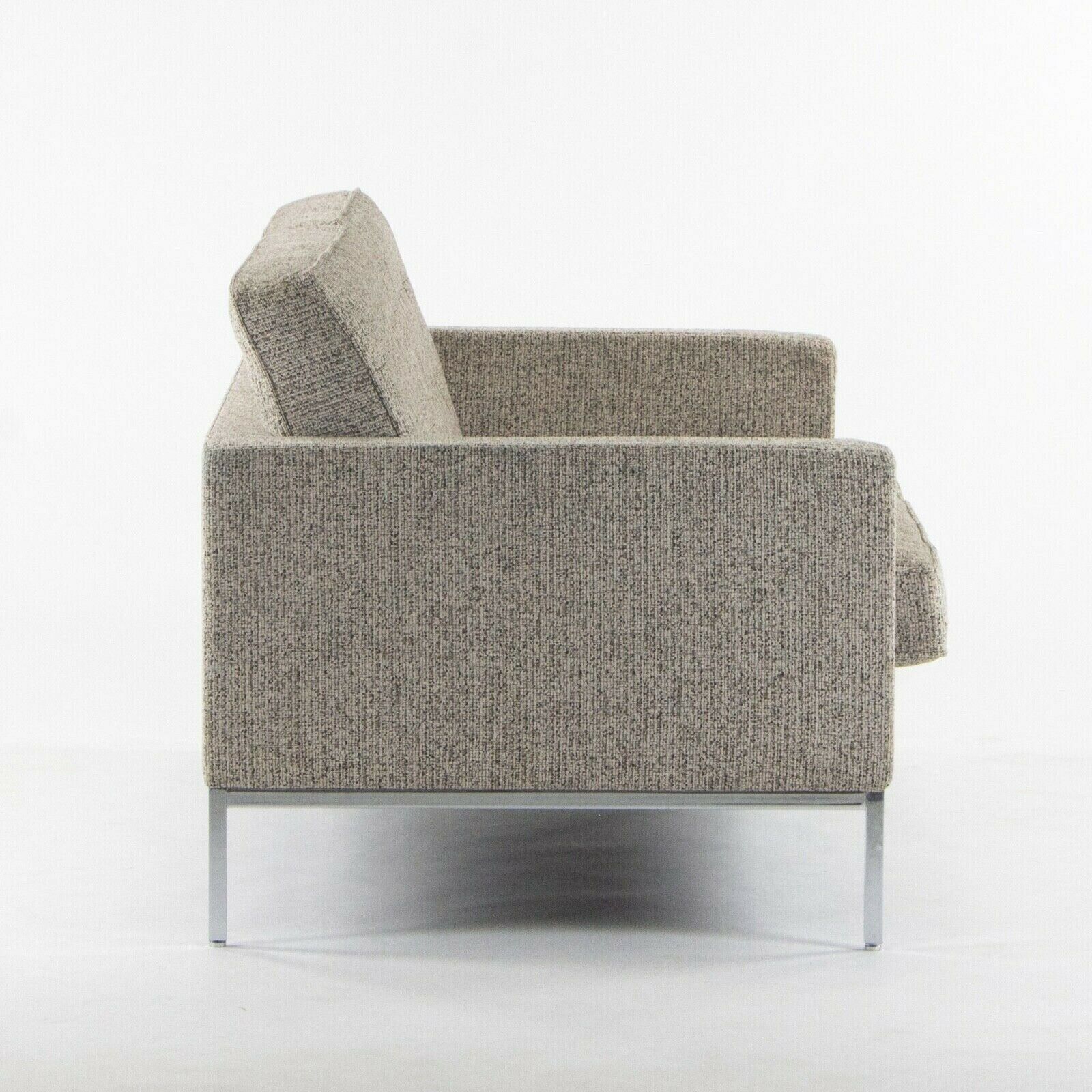SOLD 2014 Florence Knoll Studio Two Seater Sofa Settee Loveseat Tan Fabric Upholstery