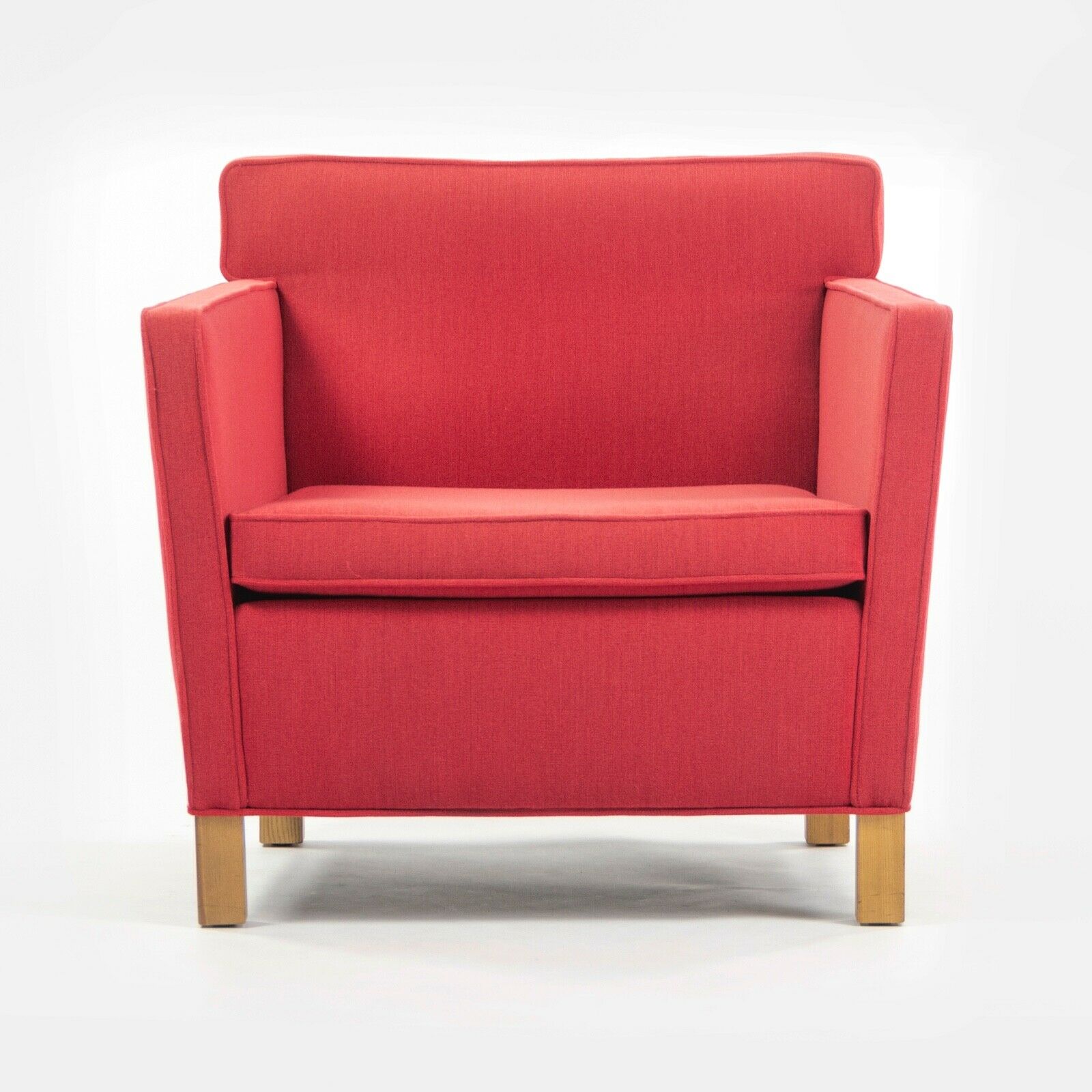 SOLD 2007 Pair Original Knoll Mies Van Der Rohe Krefeld Lounge Chair Red Fabric