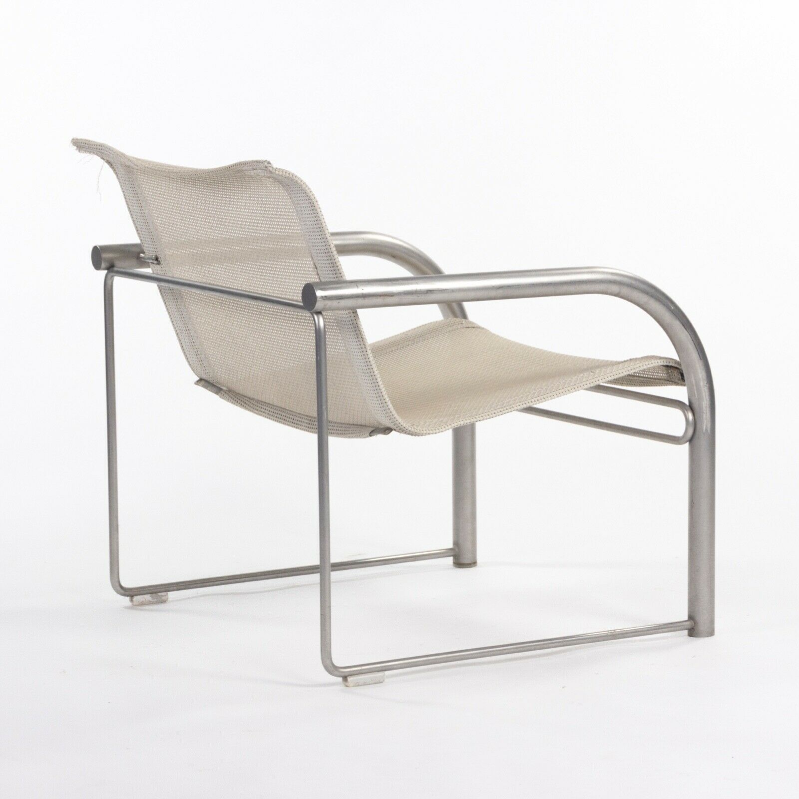 SOLD 1980 Prototype Richard Schultz for Knoll Stainless Steel & Mesh Lounge Chair