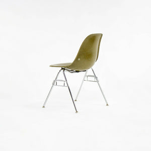 SOLD 2010s Eames Modernica Case Study Mustard Fiberglass Side Shell Chair w/ Stacking Base