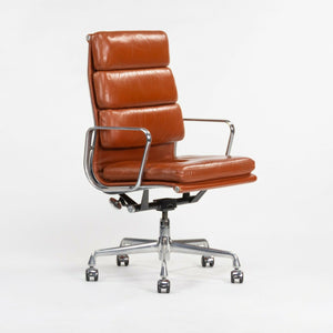 SOLD 2003 Cognac Herman Miller Eames Aluminum Soft Pad Executive Desk Chair, 6x Available