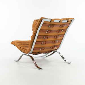 1960s Lounge Chair and Ottoman attributed to Arne Norell as Ari Chair with New Cognac Leather