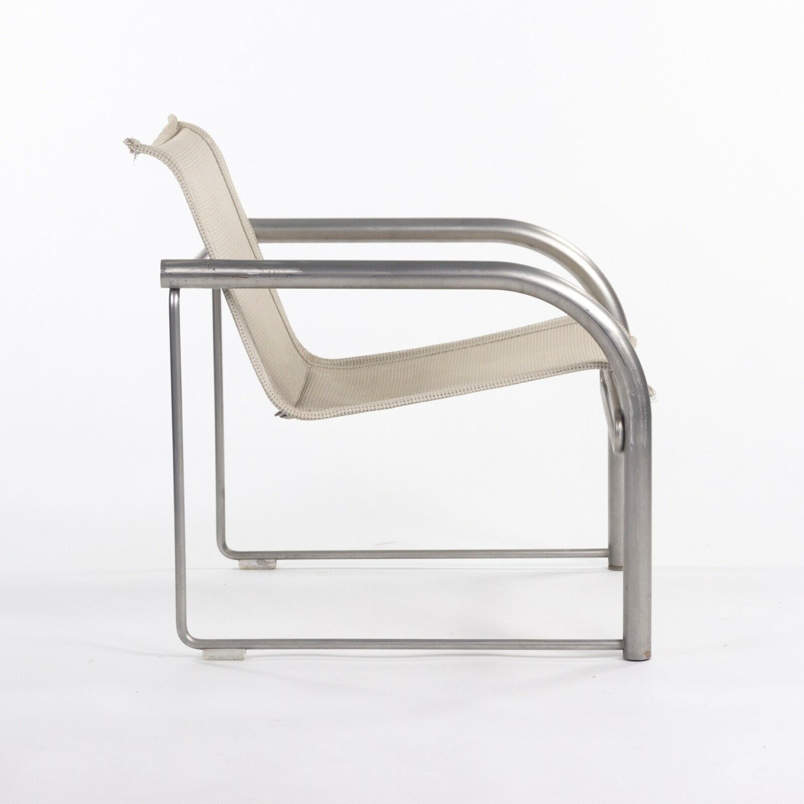 SOLD 1980 Prototype Richard Schultz for Knoll Stainless Steel & Mesh Lounge Chair