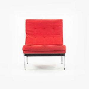 SOLD 1950s Florence Knoll Associates Parallel Bar Lounge Chair Original Red Fabric