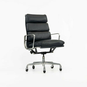 SOLD 1990s Herman Miller Eames Aluminum Group Soft Pad Executive Desk Chair in Navy Blue