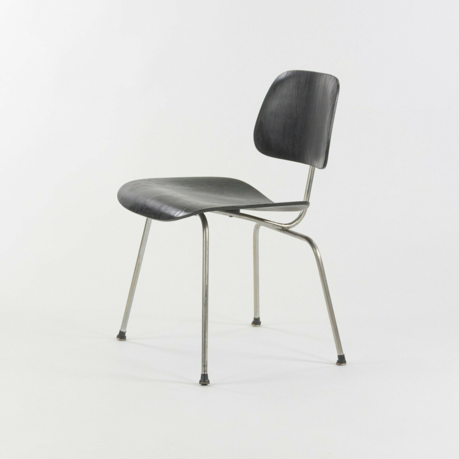 SOLD 1955 Vintage Ebonized Eames for Herman Miller DCM Side Dining Chair with Metal Legs