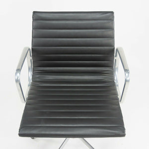 SOLD C. 2010s Herman Miller Eames Aluminum Group Management Desk Chair Black Leather