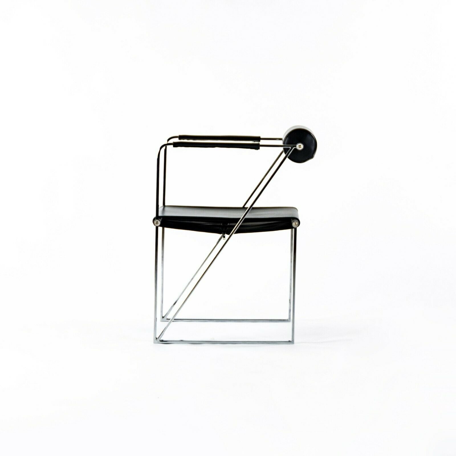 SOLD 1982 Rare Mario Botta Chrome Postmodern Seconda Chair for Alias Furniture of Italy