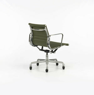 SOLD 2010s Herman Miller Eames Aluminum Group Management Desk Chair in Green Leather