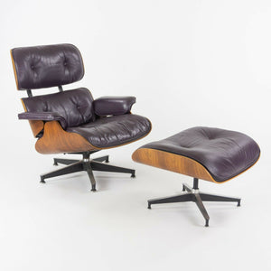 SOLD 1980s Herman Miller Eames Lounge Chair and Ottoman 670 and 671 Purple Leather