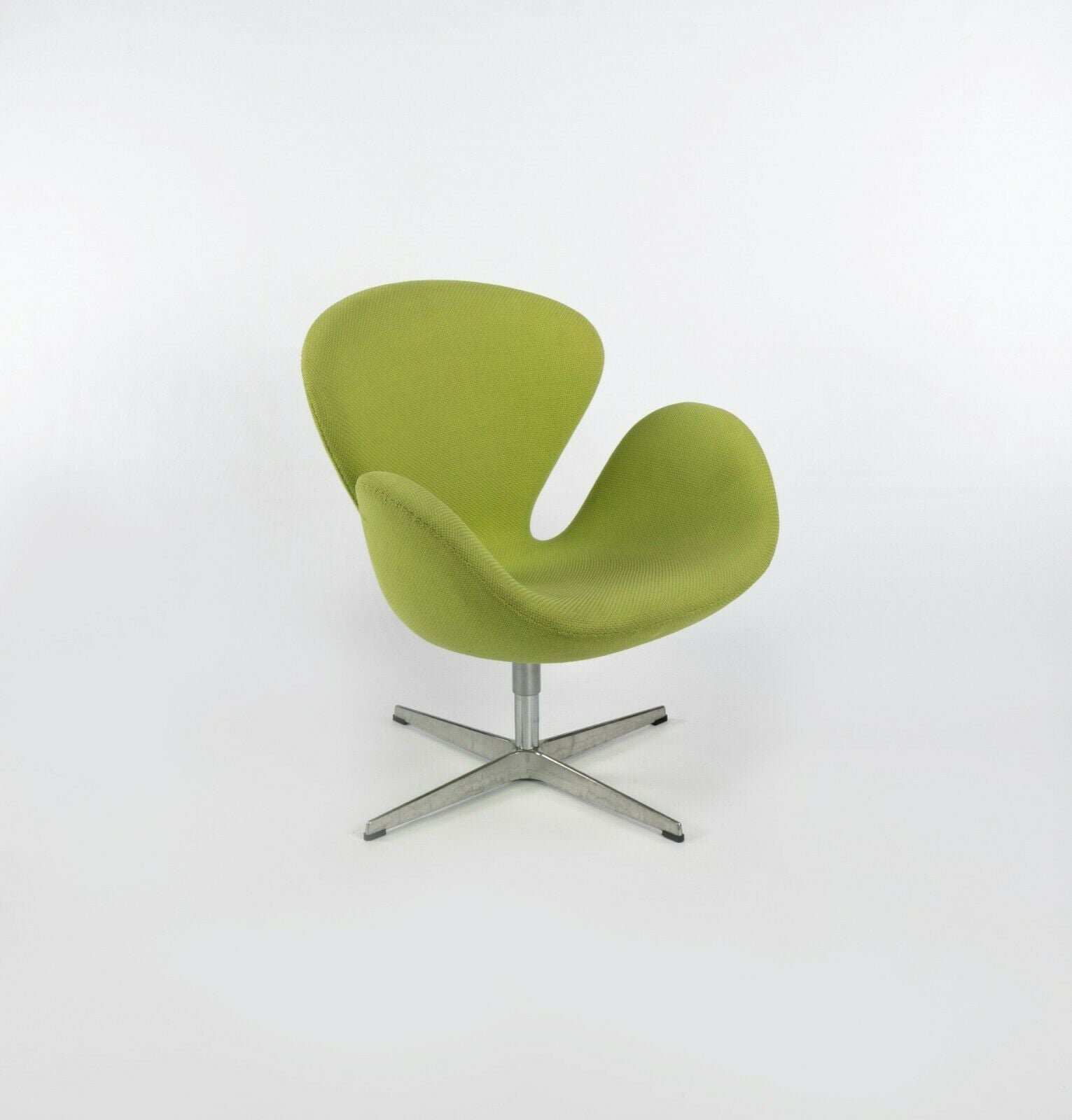 SOLD 2007 Arne Jacobsen Swan Chair by Fritz Hansen with Light Green Fabric Upholstery