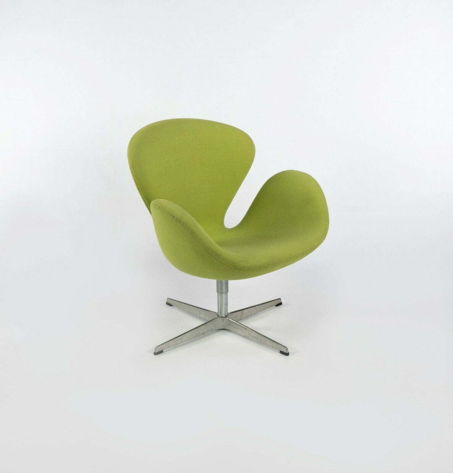 2007 Arne Jacobsen Swan Chair by Fritz Hansen with Light Green Fabric Upholstery