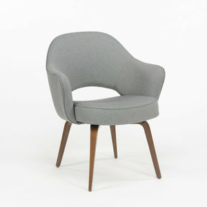 SOLD Eero Saarinen for Knoll 2020 Grey Fabric Executive Armchair with Wooden Legs