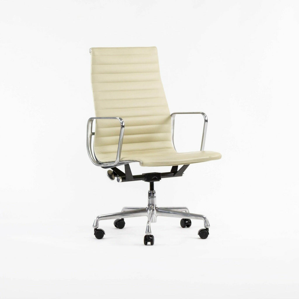 SOLD 2007 Eames Herman Miller Aluminum Group Executive Desk Chair in Ivory Leather