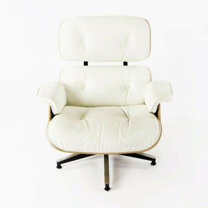 SOLD 2010s Herman Miller Eames Lounge Chair and Ottoman White Pearl White MCL Ash 670