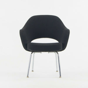 1960s Eero Saarinen Knoll International Black Fabric Executive Arm Dining Chair