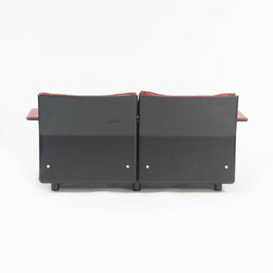 1980s Vintage Dieter Rams for Vitsoe 620 Red Leather and Black Two Seat Settee