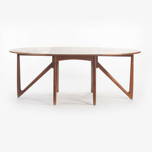SOLD 1960s Niels Koefoeds Hornslet Kurt Ostervig Teak Oval Drop Leaf Dining Table