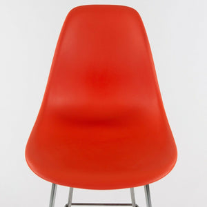 SOLD Ray and Charles Eames Herman Miller Molded Shell Bar Stool Chair Red/Orange