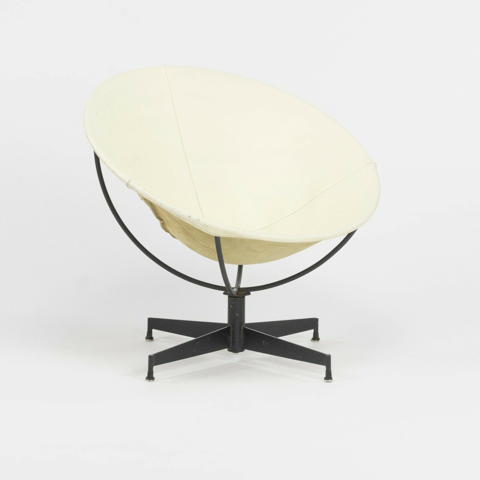 SOLD 1969 William Katavolos for Leathercrafter Bucket Chair with Original Leather