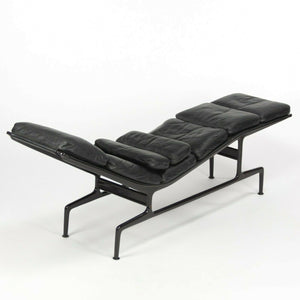 SOLD 1980s Eames Herman Miller Billy Wilder Black and Eggplant Chaise Lounge Chair